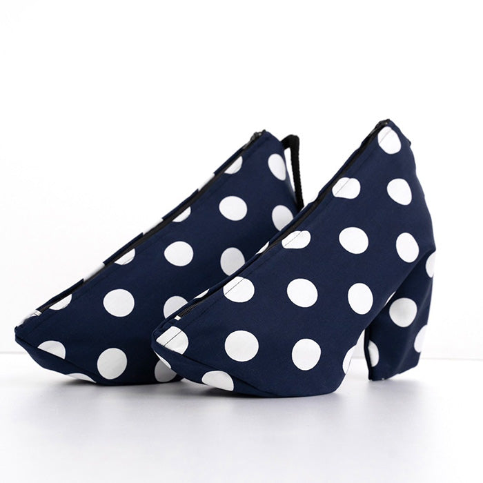 SHOEPORTO ヒール用 シューズバッグ(紺水玉)