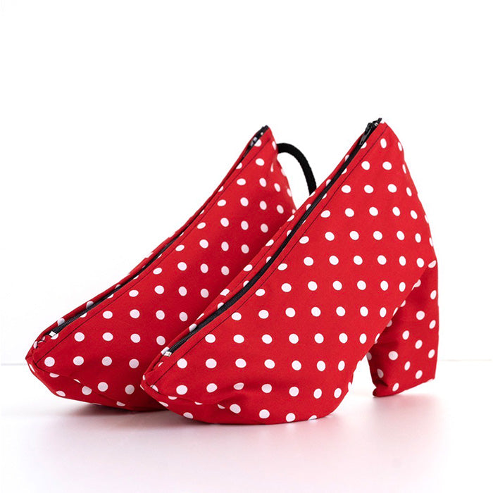 SHOEPORTO ヒール用 シューズバッグ(レッドポルカ)
