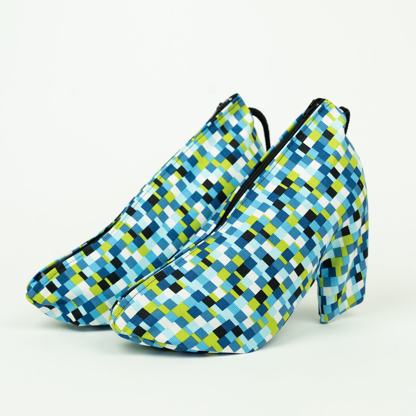 SHOEPORTO ヒール用 シューズバッグ(ブルーモザイク)