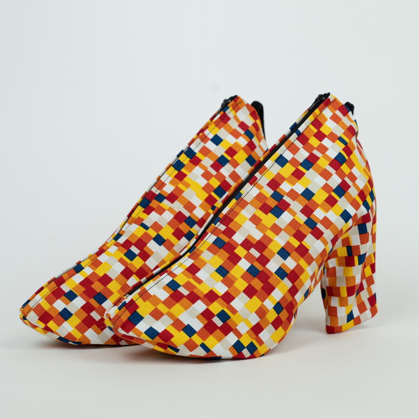 SHOEPORTO ヒール用 シューズバッグ(オレンジモザイク)
